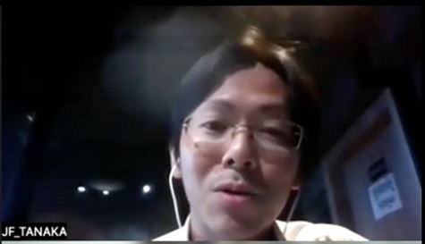 Capture of Haruki Tanaka's online conversation