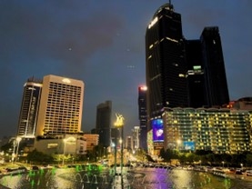 Indonesian city night view